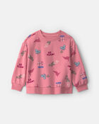 Toddler Girl School Spirit French Terry Pullover Sweatshirt - Pink, image 1 of 5 slides