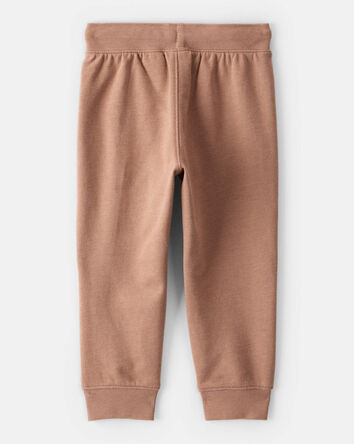Toddler Boy Solid Fleece Drawstring Joggers - Tan, 
