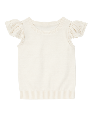 Toddler Solid Short-Sleeve Sweater - Cream, 