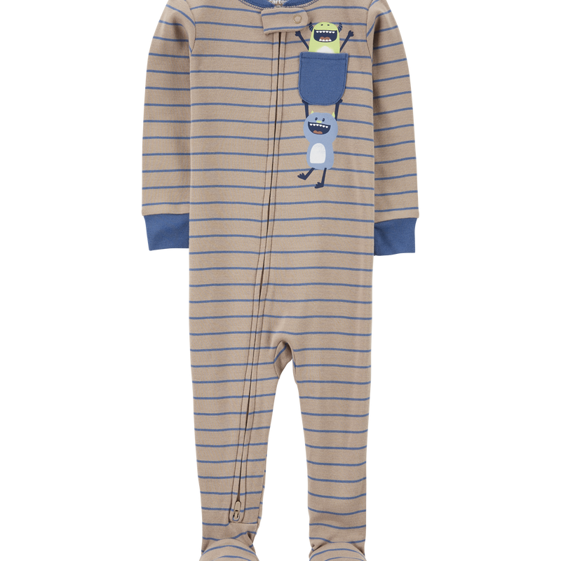 Baby Boys Baby 1 Piece Monster Print 100 Cotton Snug Fit Footie Pyjamas 24M Carter s