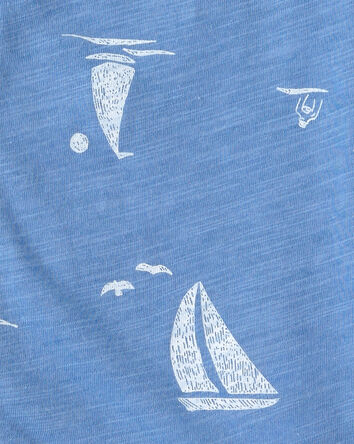 Toddler Boy 2-Piece Sailboat Top & Short Set - Blue, 