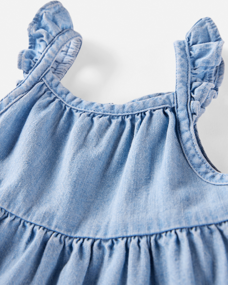 Baby Organic Cotton Chambray Dress , image 4 of 5 slides