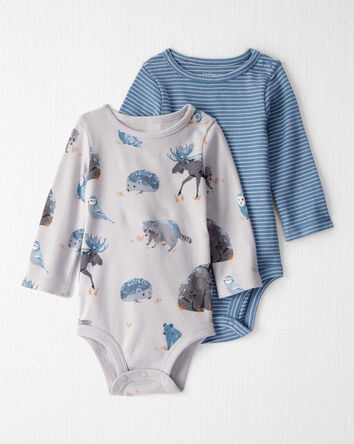 Baby 2-Pack Organic Cotton Bodysuits, 