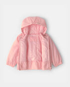 Baby Girl Mid Weight Pink Peplum Jacket- Pink, image 2 of 3 slides