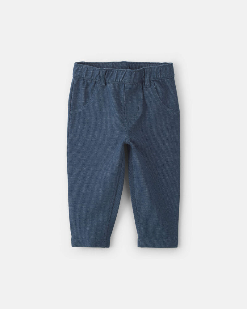 Baby Girl Knit Denim Pants - Indigo, image 1 of 4 slides