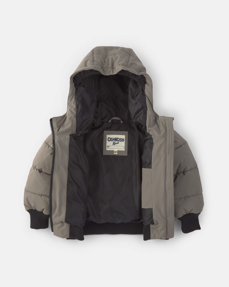 Toddler Boy Bubble Urban Jacket- Grey, image 2 of 4 slides