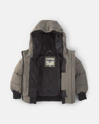 Toddler Boy Bubble Urban Jacket- Grey, image 2 of 4 slides