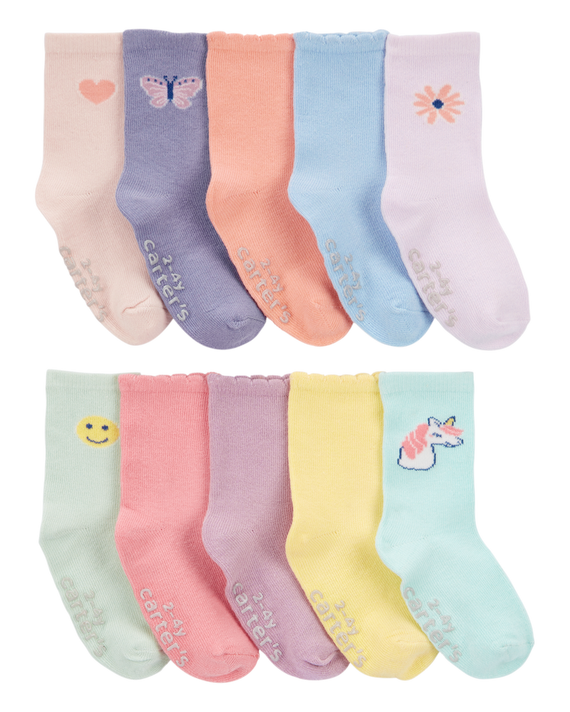 Enfant en bas âge 10 paires de chaussettes mi-mollet, image 1 sur 3 diapositives