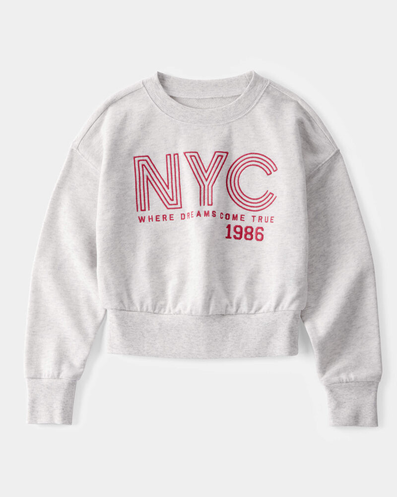Kid Oversized Graphic Sweatshirt - Grey, image 1 of 3 slides