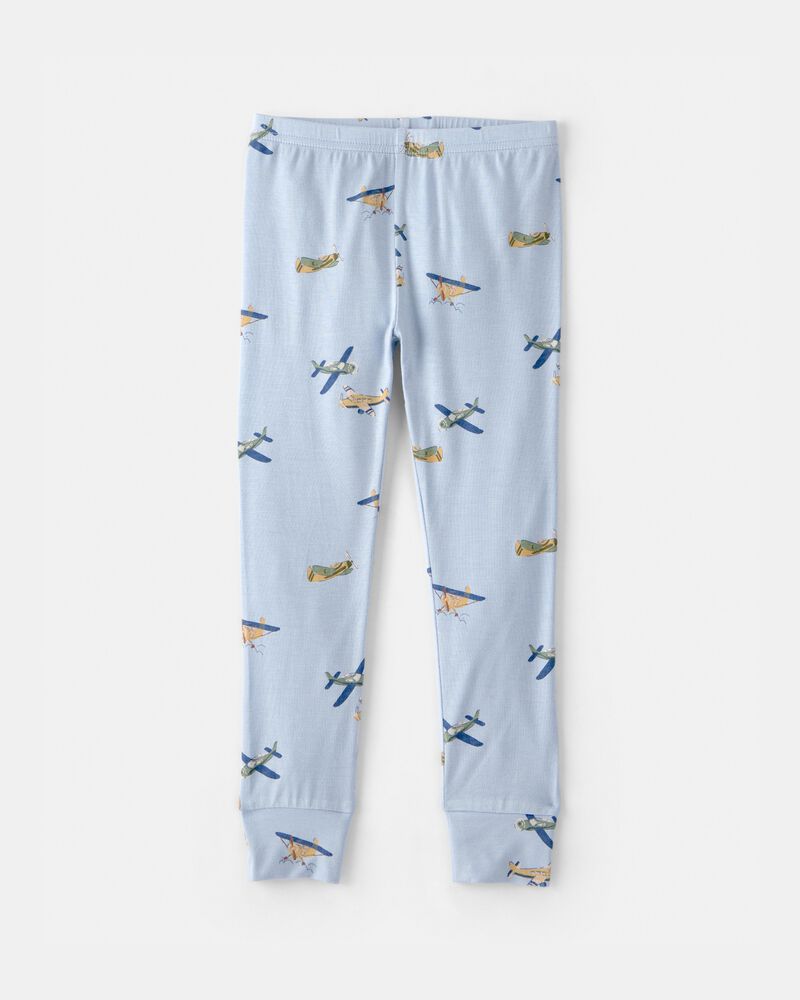 Tout-petit gar&ccedil;on - Ensemble 2 pi&egrave;ces pyjama PurelySoft &agrave; fermeture &agrave; glissi&egrave;re 2 sens, avion - Bleu, image 3 sur 5 diapositives