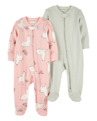 Baby 2-Pack 2-Way Zip Cotton Sleeper, image 1 of 4 slides
