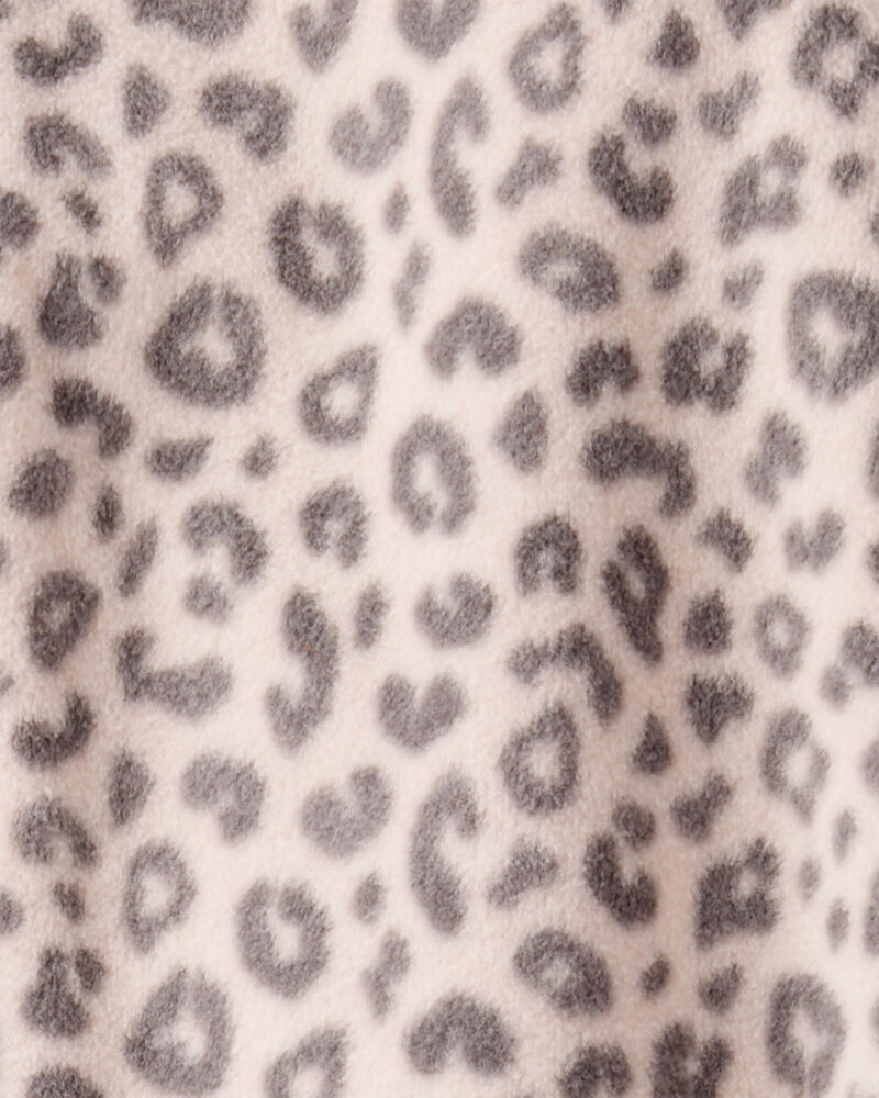 Baby Girl Leopard Print Loose Fit Long-Sleeve Sleeper - Cream/Brown, image 3 of 5 slides