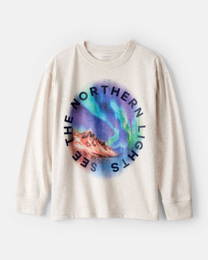Boys Northern Lights Adventure Graphic Tee - Cream, image 1 of 3 slides