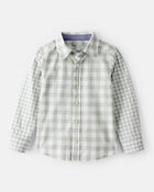 Toddler Boy Long-Sleeve Plaid Button Down Shirt - Green, image 1 of 4 slides