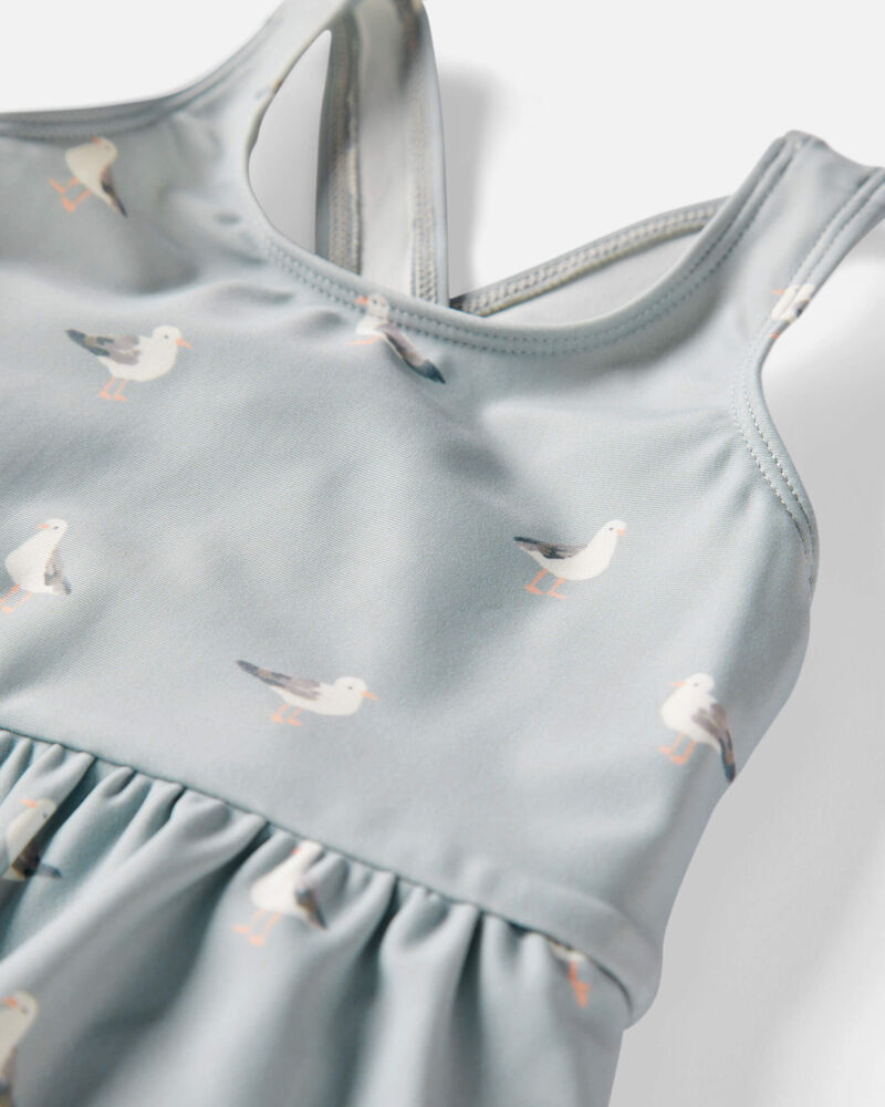 Baby Girl Recycled Seagull-Print Ruffle Swimsuit, image 3 of 4 slides