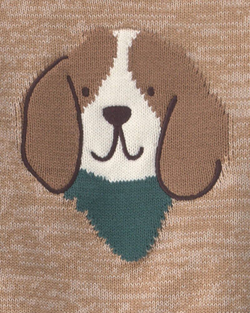 Baby Boy 2-Piece Dog Sweater Top & Pant Set - Brown/Green, image 6 of 7 slides