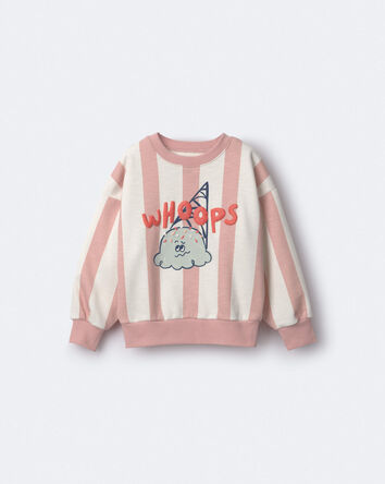 Toddler Whoops' Striped Ice Cream Dolman-Sleeve Sweatshirt - Peach, 