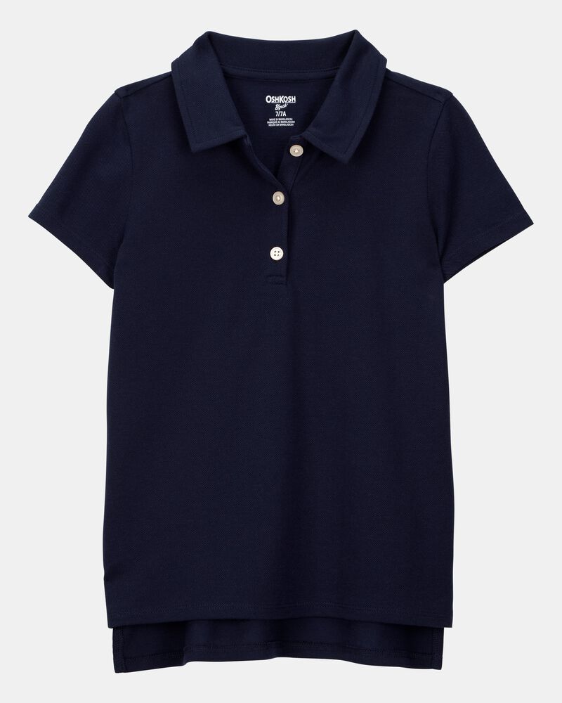 Kid Pique Uniform Polo Shirt - Navy, image 1 of 3 slides