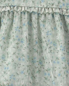 Baby Girl Floral Occasion Dress - Green, image 4 of 5 slides