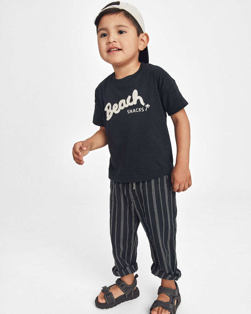 Toddler Stripe Pants - Black, image 2 of 6 slides