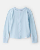 Girls Active Rib Long-Sleeve Top - Blue, image 1 of 3 slides