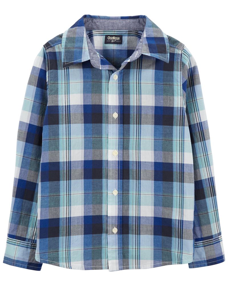 Plaid Button-Front Shirt, image 1 of 1 slides