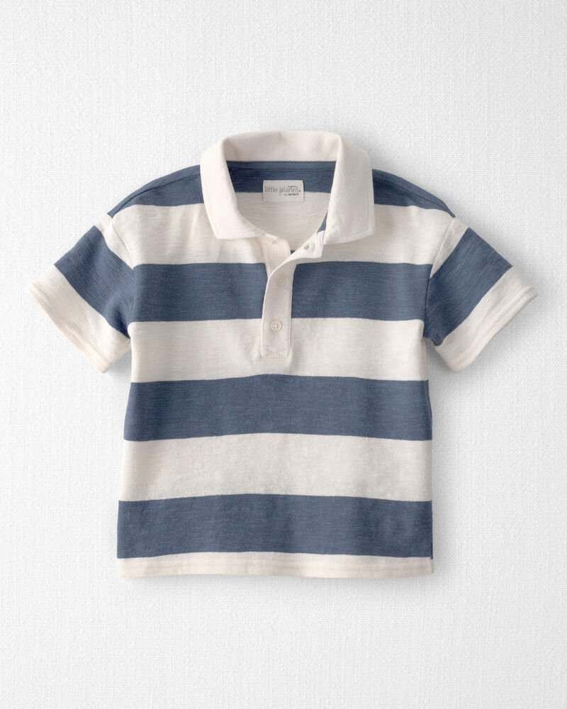 Toddler Boy Collared Shirt Made with Organic Cotton in Stripes, image 1 of 4 slides