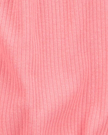 Baby Cotton Rib Short-Sleeve Romper - Pink, 