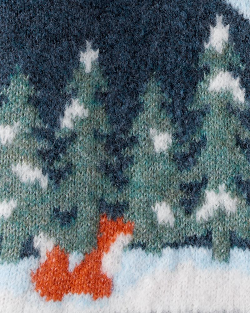Baby Boy Mountain Print Long-Sleeve Sweater - Grey, image 2 of 3 slides
