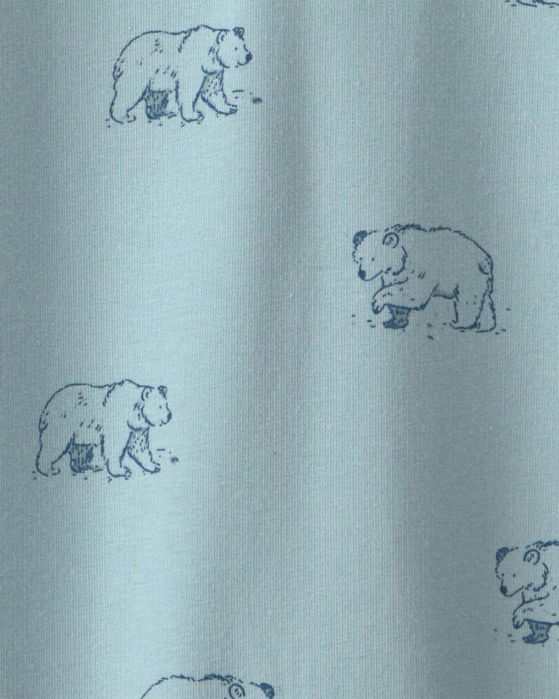 Baby Organic Cotton French Terry Jumpsuit in Blue Bears, image 4 of 5 slides