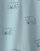 Baby Organic Cotton French Terry Jumpsuit in Blue Bears, image 4 of 5 slides