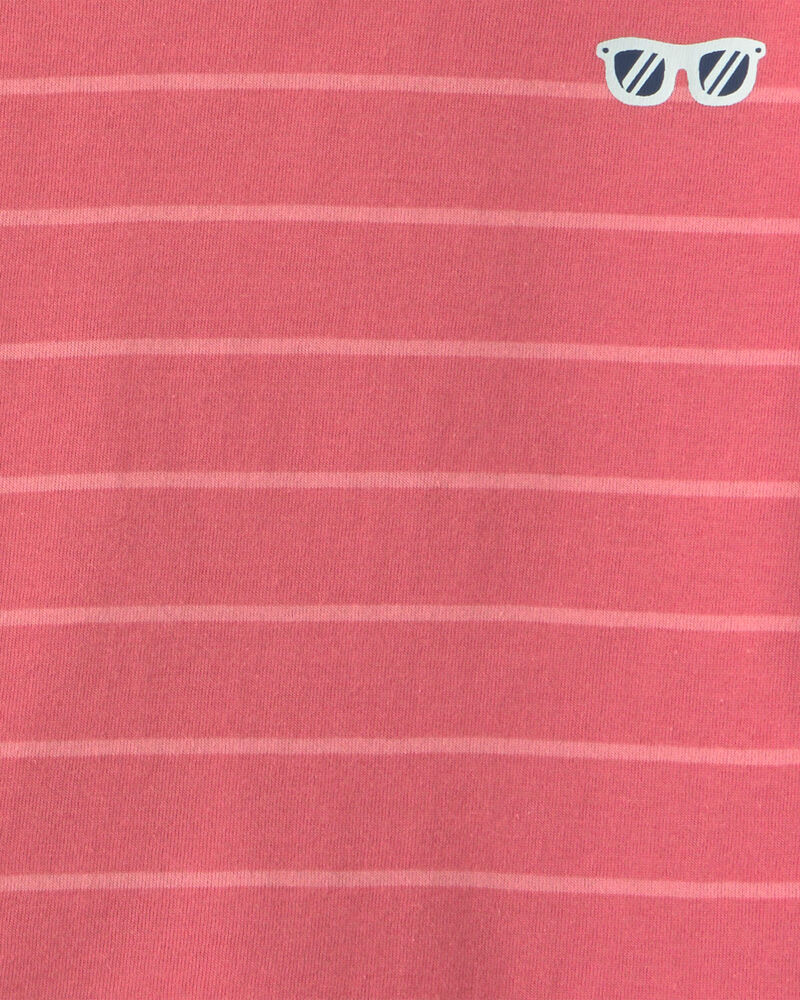 Toddler Boy Coral Striped Set - Orange, image 2 of 3 slides