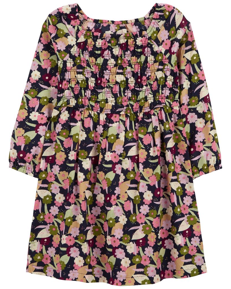 Floral Twill Dress, image 1 of 4 slides