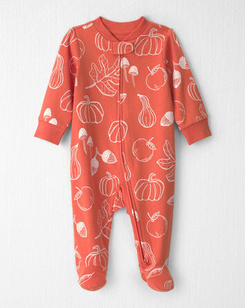 B&eacute;b&eacute; - Grenouill&egrave;re en coton biologique &agrave; motif Courges d&rsquo;automne, 
