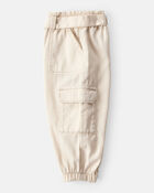 Baby Girl Cotton Cargo Joggers - White, image 3 of 5 slides