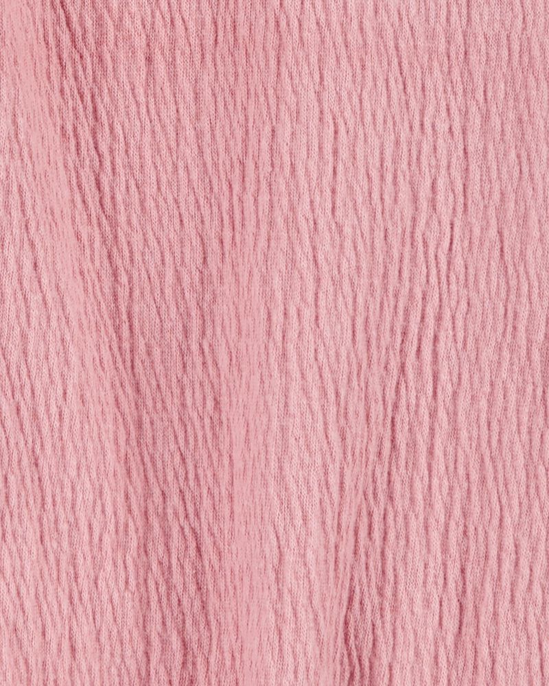 Kid Solid Short-Sleeve Fashion Top - Pink, image 2 of 3 slides