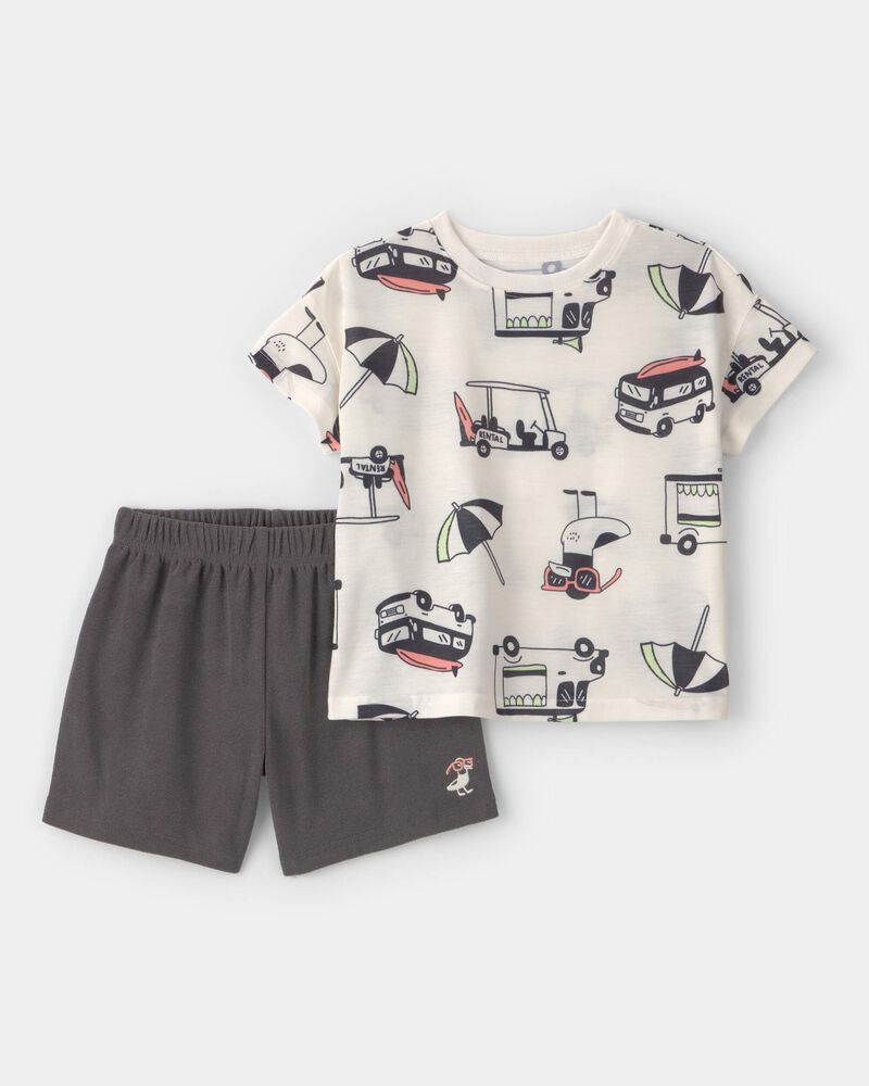 Tout-petit gar&ccedil;on - Pyjama 2 pi&egrave;ces &agrave; manches courtes, plage, image 1 sur 5 diapositives