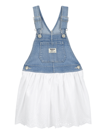 Baby Denim Eyelet Jumper Dress, 