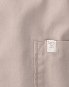 Baby Boy 2-Piece Solid Canvas Short-Sleeve Romper Set - Brown, image 2 of 3 slides