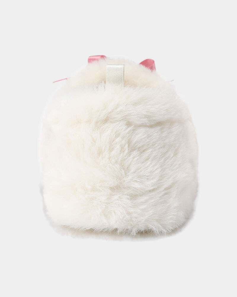 Girls Fuzzy Bow Slippers - Cream/Pink, image 3 of 6 slides