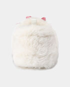 Girls Fuzzy Bow Slippers - Cream/Pink, image 3 of 6 slides