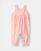 Baby Girl Eyelet Sleeveless Jumpsuit - Pink, image 1 of 3 slides