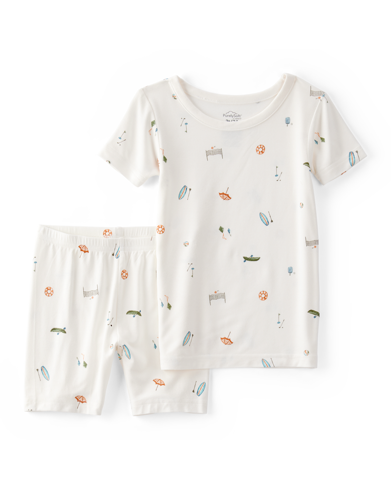 Toddler 2-Piece Camp Print PurelySoft Pajamas, image 1 of 5 slides