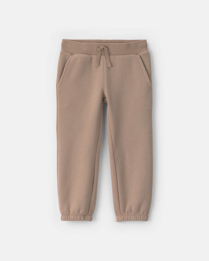 Toddler Girl Fleece Joggers &ndash; Brown, image 1 of 4 slides
