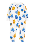 Baby Hanukkah 2-Way Zip Cotton Sleeper Pyjamas, image 1 of 4 slides