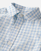 Boys Gingham Button-Front Shirt Made with Organic Cotton, image 2 of 4 slides