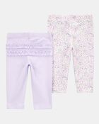 B&eacute;b&eacute; fille - Emballage de 2 pantalons &agrave; fleurs, image 2 sur 4 diapositives