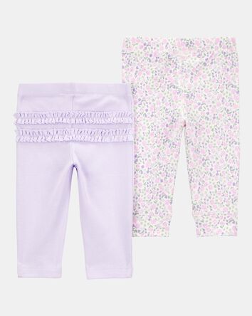 B&eacute;b&eacute; fille - Emballage de 2 pantalons &agrave; fleurs, 