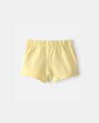 Toddler Girl French Terry  Shorts - Yellow, image 2 of 4 slides