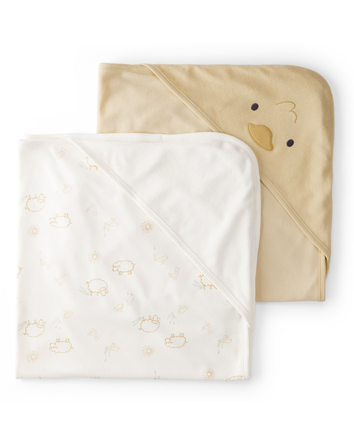 Bébé Emballage de 2 serviettes à capuchon, 